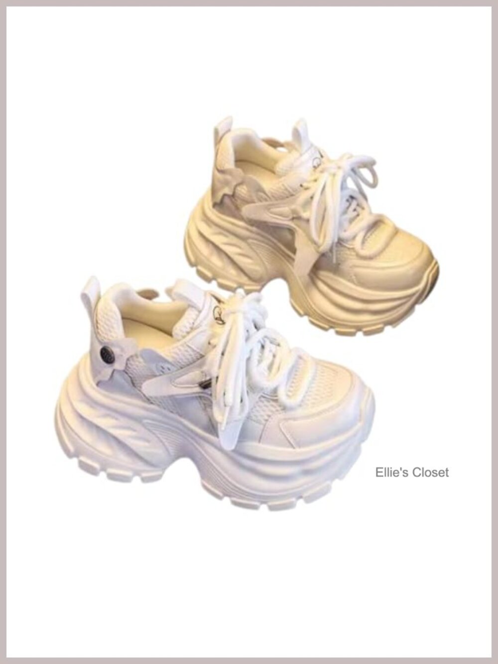 Chunky Platform Sneakers Comfortable Lace-Up Casual Dad Shoes Women's Fashion